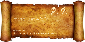 Pritz István névjegykártya